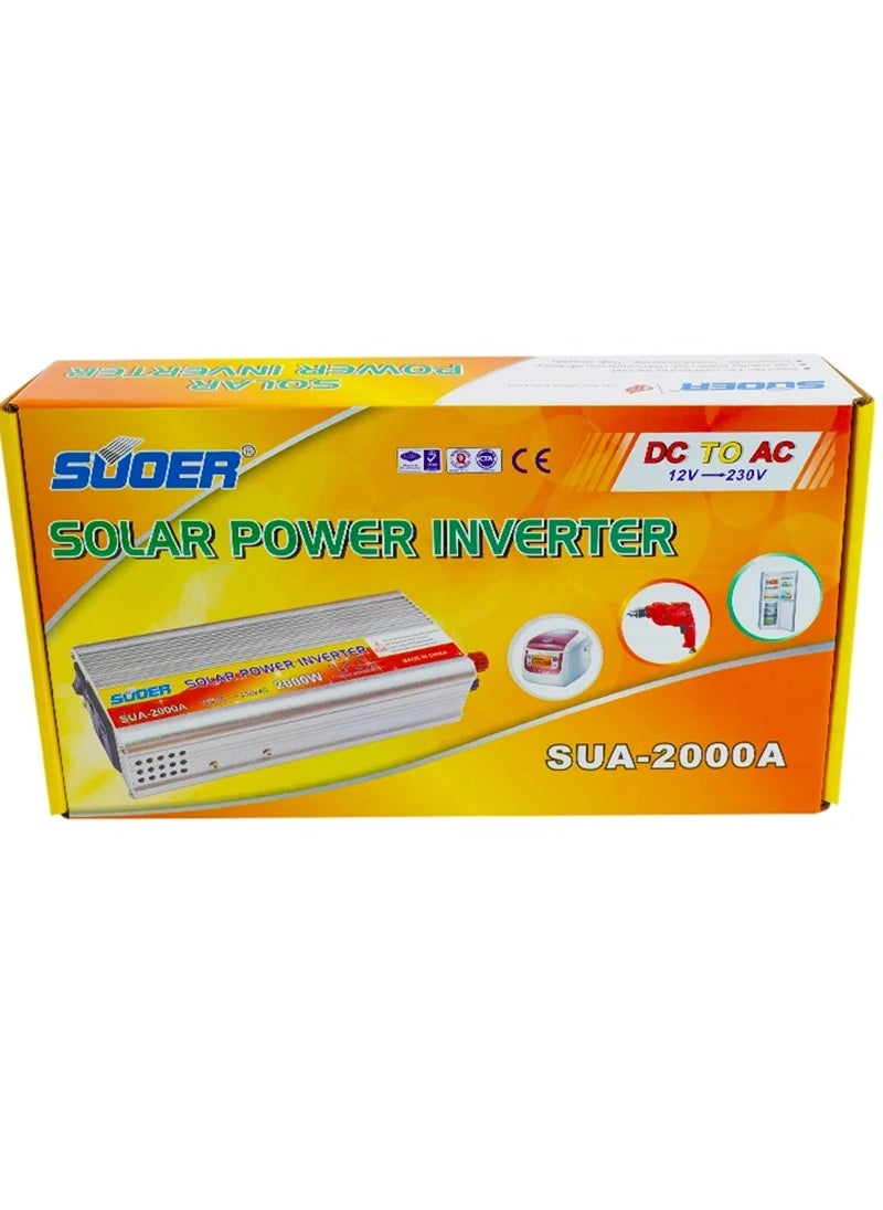سوير - محول طاقة شمسية من تيار مستمر إلى تيار متردد DC12V إلى AC230V عاكس 2000VA - SUOER SUA2000A - Image 1