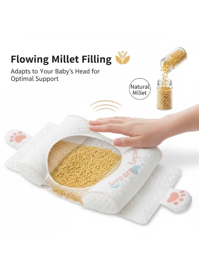 Baby Head Shaping Pillow, Newborn Pillow to Prevent Flat Head, Baby Head Pillow,Flat Head Baby Pillow, Baby Sleeping Pillow, Baby Pillows for Sleeping for 0-3 Years (Rabbit) - Image 2