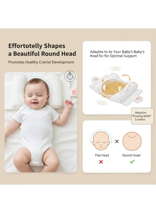 Baby Head Shaping Pillow, Newborn Pillow to Prevent Flat Head, Baby Head Pillow,Flat Head Baby Pillow, Baby Sleeping Pillow, Baby Pillows for Sleeping for 0-3 Years (Rabbit) - Image 3