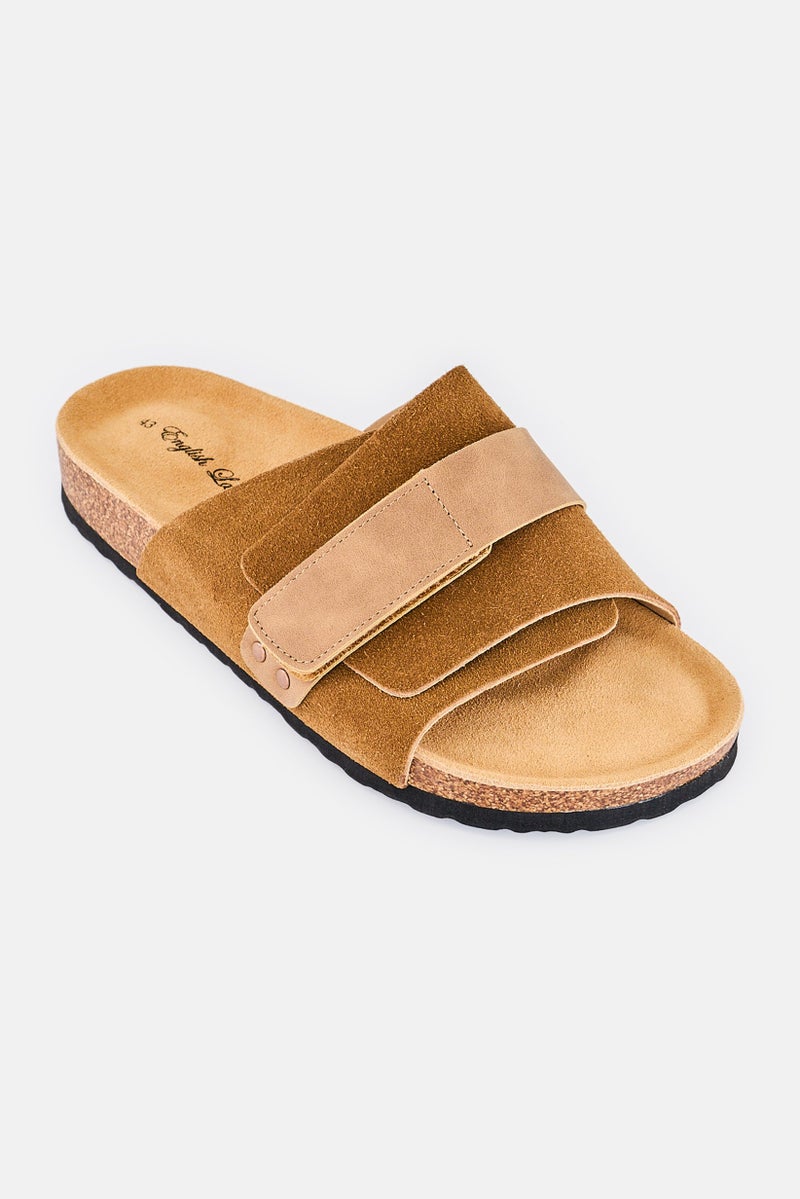 English Laundry Men Slip On Cork Sandals, Brown - Image 1
