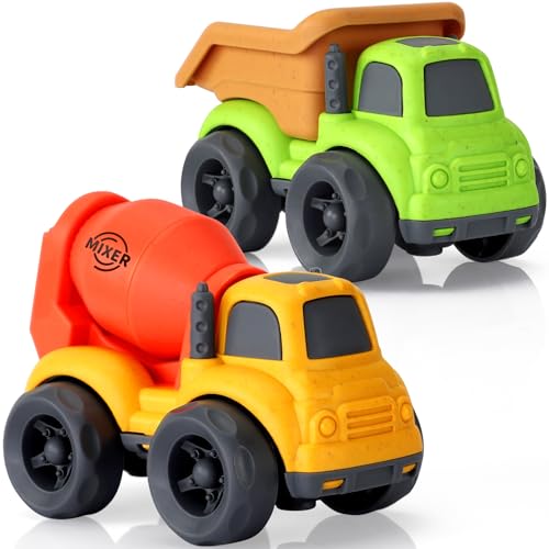 UOYLEYVN Toddler Toys for 2 Year Old Boy Dump Truck Toys and Mixer Cement BPA Free Phthalates Free PVC Outdoor Toys for Toddlers 23 Ideal Toy Cars for 2 3 4 Year Old Boy Christmas Birthday Gift - Image 1