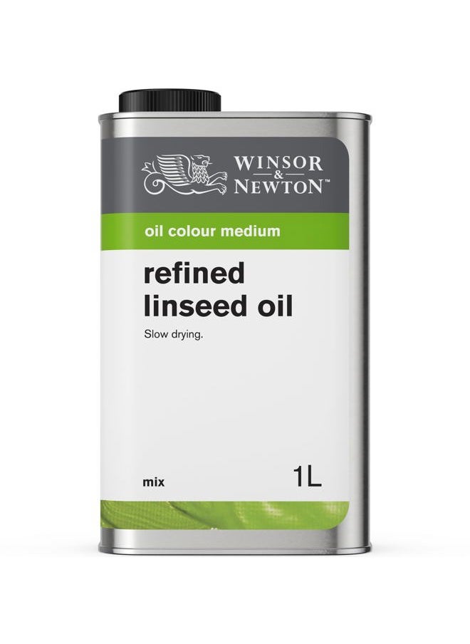 WINSOR & NEWTON Refined Linseed Oil, 1 Litre (33.8-oz) Can  - Image 1