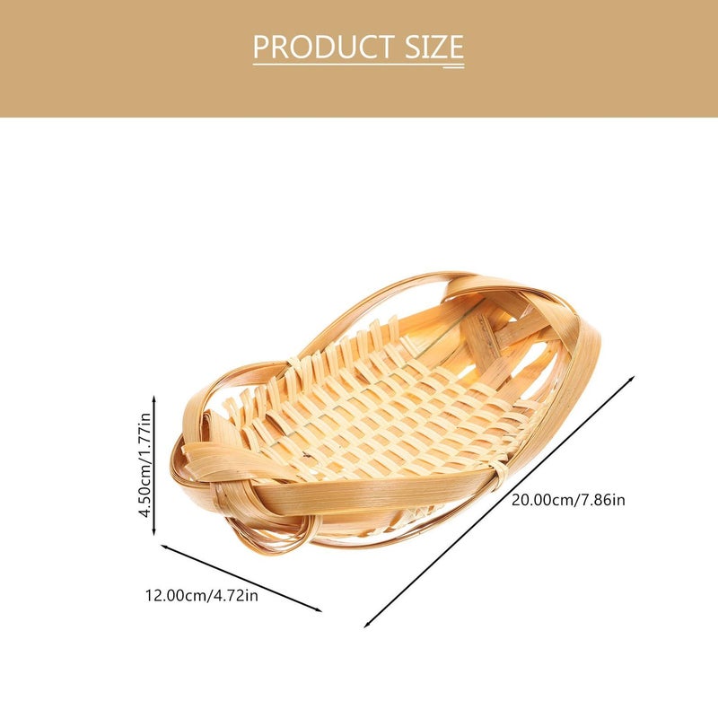 Handwoven Natural Woven Basket 19X12Cm Breathable Food Storage For Kitchen Counter - Image 3