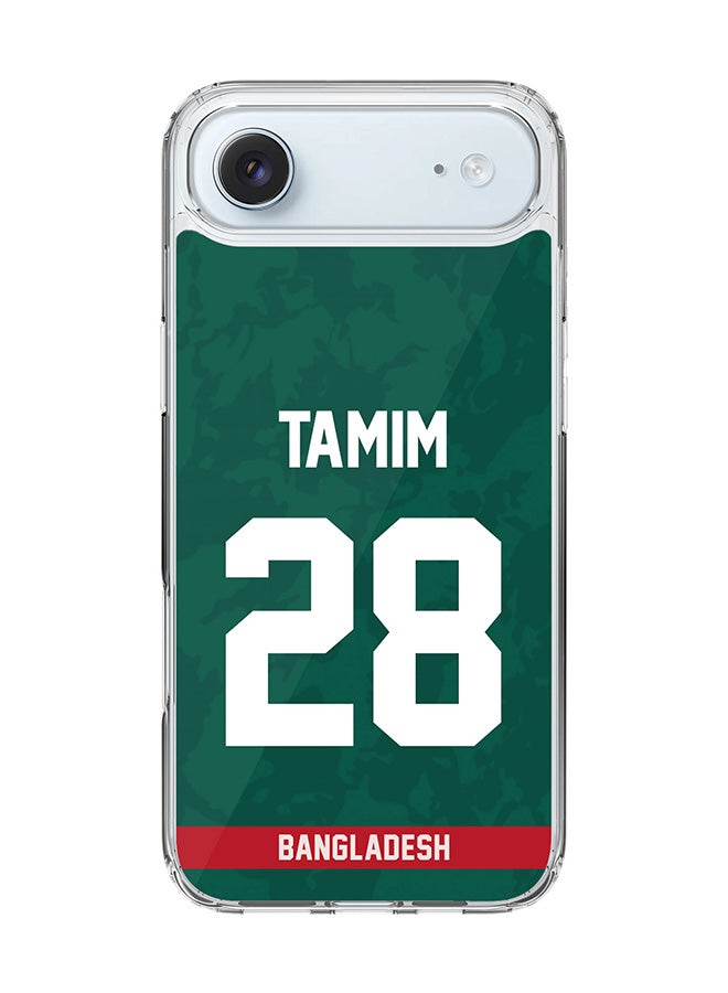 Stylizedd Classic Clear MagSafe Case for iPhone 17 Air , Hybrid Soft Case Flexible Edges Anti Drop TPU PC Gel Thin Transparent Cover [ Designed for iPhone 17 Air ] - Team Bangladesh Tamim Iqbal, Jersey No 28