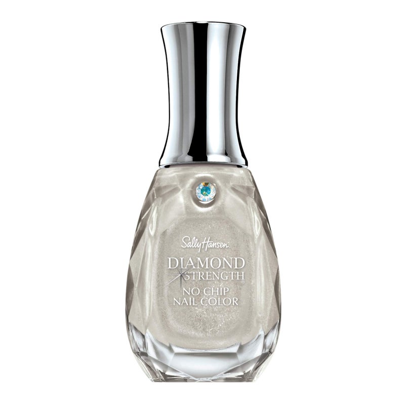 Sally Hansen سالي هانسن قوة الماس، ماسات، نمو الأظافر، طبقة واقية، طلاء أظافر رمادي لامع شفاف - Image 1