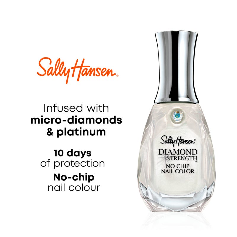Sally Hansen سالي هانسن قوة الماس، ماسات، نمو الأظافر، طبقة واقية، طلاء أظافر رمادي لامع شفاف - Image 4