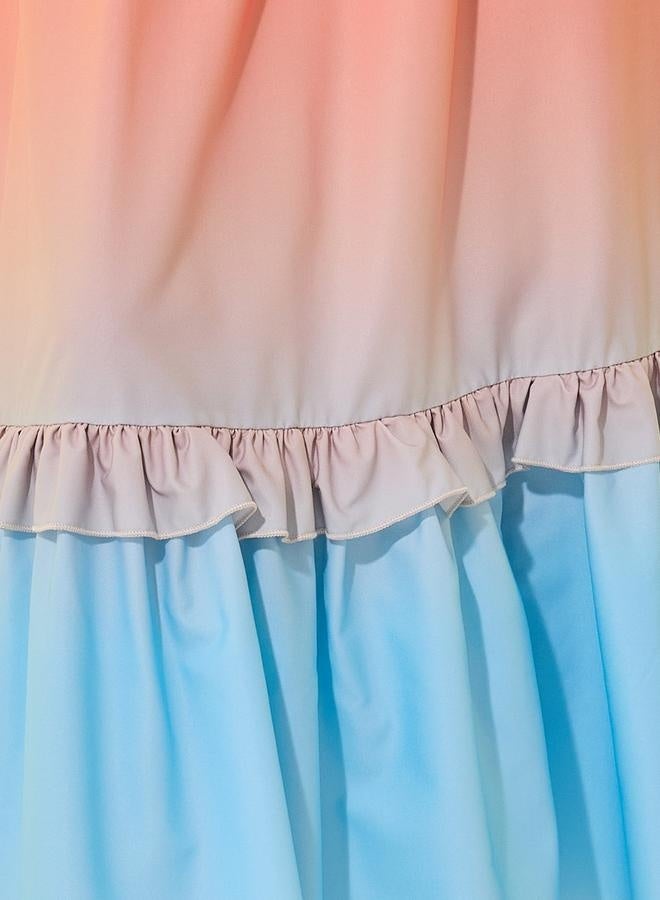 Take Two Ombre Print Ruffled Hem A-Line Maxi Skirt  - Image 4
