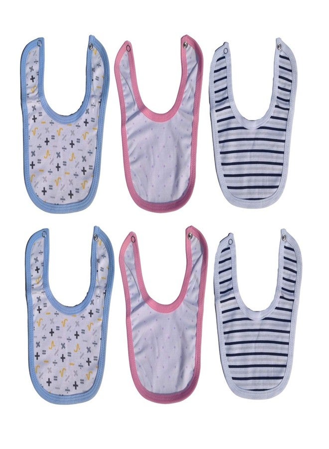 Lappu Baby Button Bibs/Apron Cute Multi Print|with Tich Button| Waterproof Bib Set Pack Of 6 (0-3Months) - Image 1