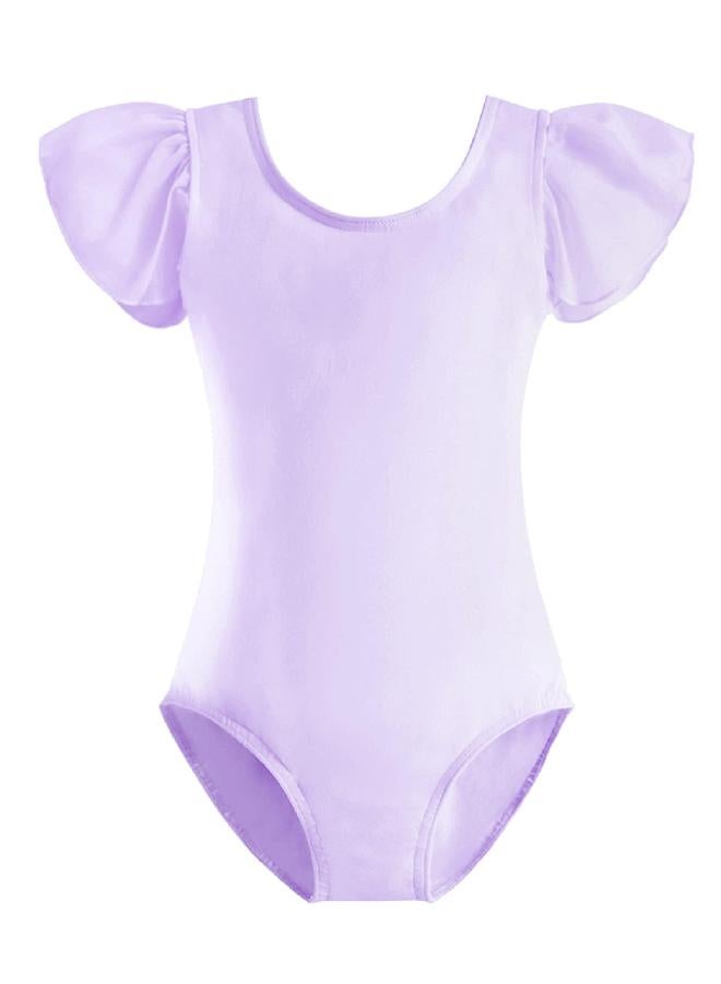 Stelle Stelle Girl's Ruffle Short Sleeve Leotard for Dance, Gymnastics and Ballet (Toddler/Little Girl/Big Girl) (Lavender, 6 Years)  - Image 1