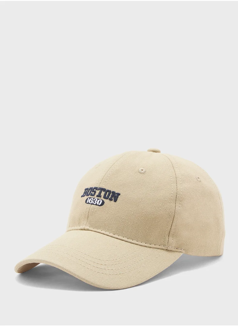 Seventy Five Boston Embroidered Casual Curve Peak Cap