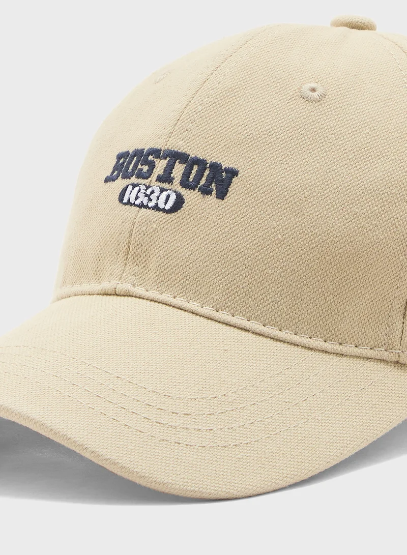 Seventy Five Boston Embroidered Casual Curve Peak Cap