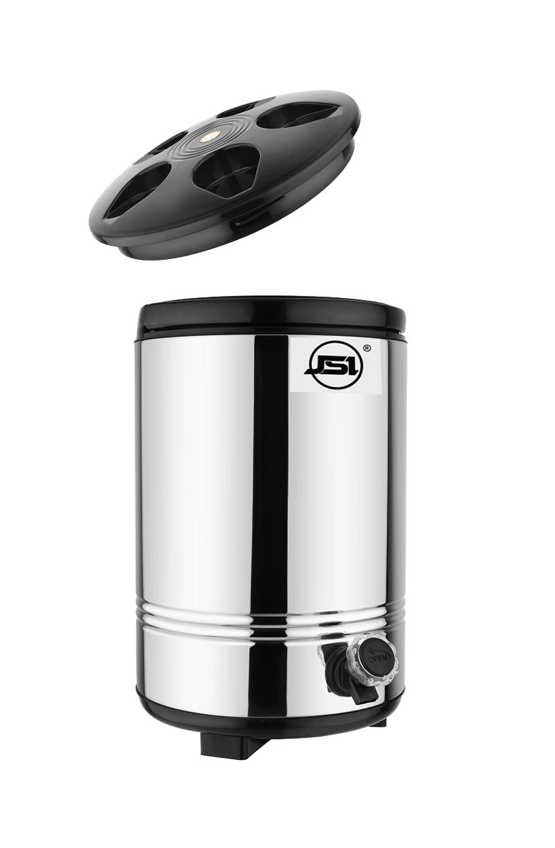 JSI Cool Water Storage Container With Leak Proof Tap I PUF Insulated I Stainless Steel Hot And Cold Water Dispenser For Office Home Kitchen Traveling (10 Liter, Silver) Food Safe & Durable Sturdy base - Image 2