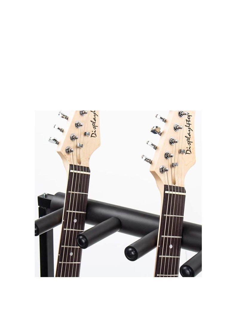 Display4top Multi Guitar Stand 7 Holder Foldable Universal Display Rack  Portable Black Guitar Holder.Padding for Classical Acoustic, Electric, Bass Guitar - Image 4
