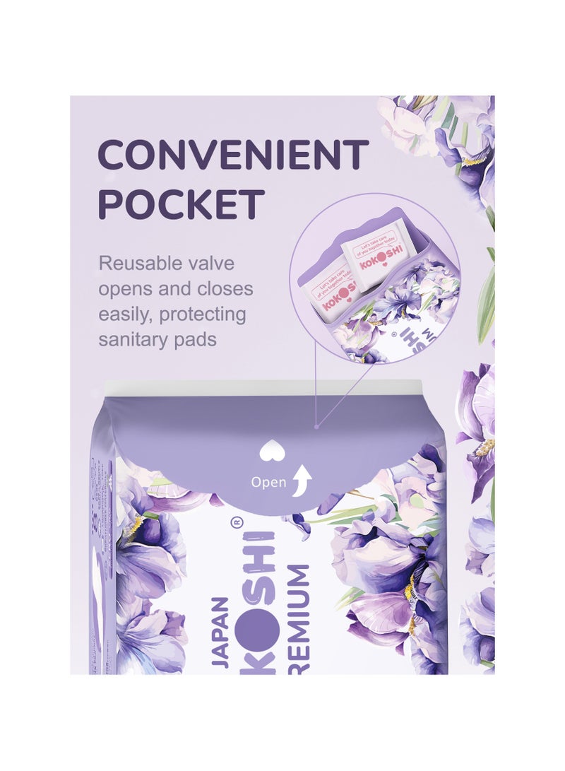 Kokoshi فوط صحية فاخرة للنساء – 300 مم | رقيقة جداً، ناعمة جداً، مضادة للحساسية، فوط ليلية عالية الامتصاص للبشرة الحساسة والراحة - Image 3