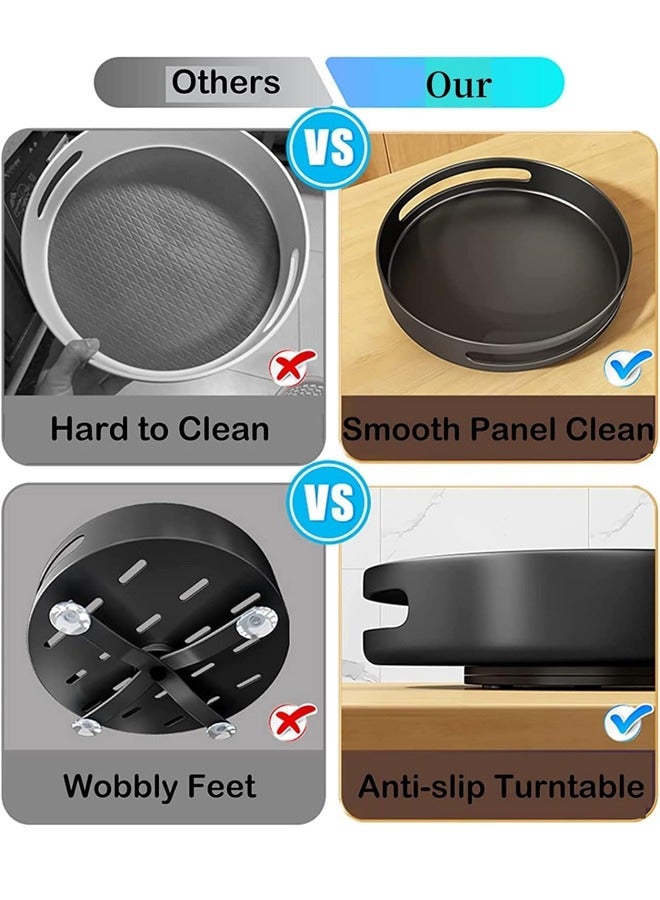 Beauenty Lazy Susan Organizer, 12'' Metal Revolving Spice Rack, 360 Degree Rotatable Rack Stand for Kitchen Cabinet Countertop Pantry Storage Bathroom Black - Image 5