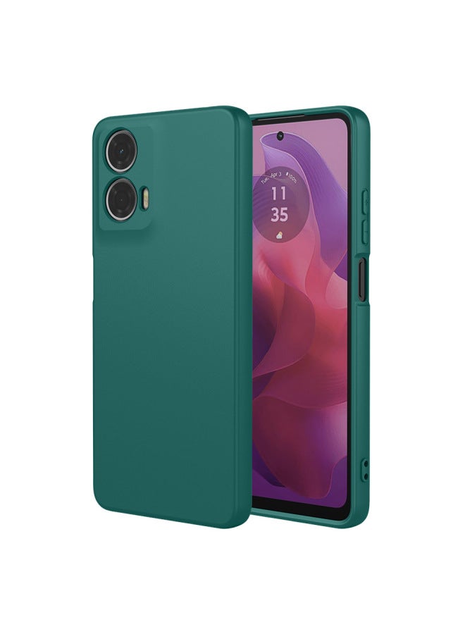For Moto G85/G75/G05 Imitation Original Liquid Silicone G15 Mobile Phone Case E15/G84/G55/G14/G04-Color:Dark Green (imitation Original Shell)-Applicable Model:MOTO G55  - Image 1