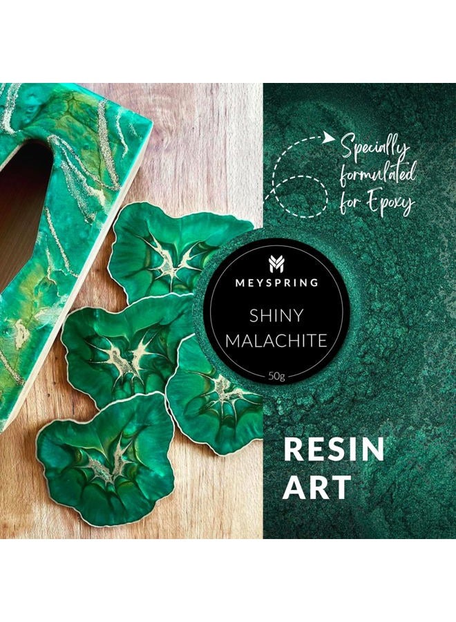 MEYSPRING Shiny Malachite Epoxy Resin Color Pigment - 50g - Mica Powder for Epoxy - Image 3