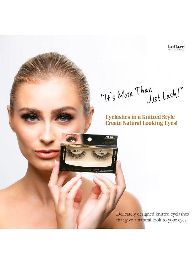 Laflare Silk Lashes 3D Faux Mink Eyelashes, Light, Reusable, Handmade, Natural Looking, Professional Easy To Apply Eyelashes In A Knitted Style1-3 Packs Bundle Special (3, Sd05B) - Image 1