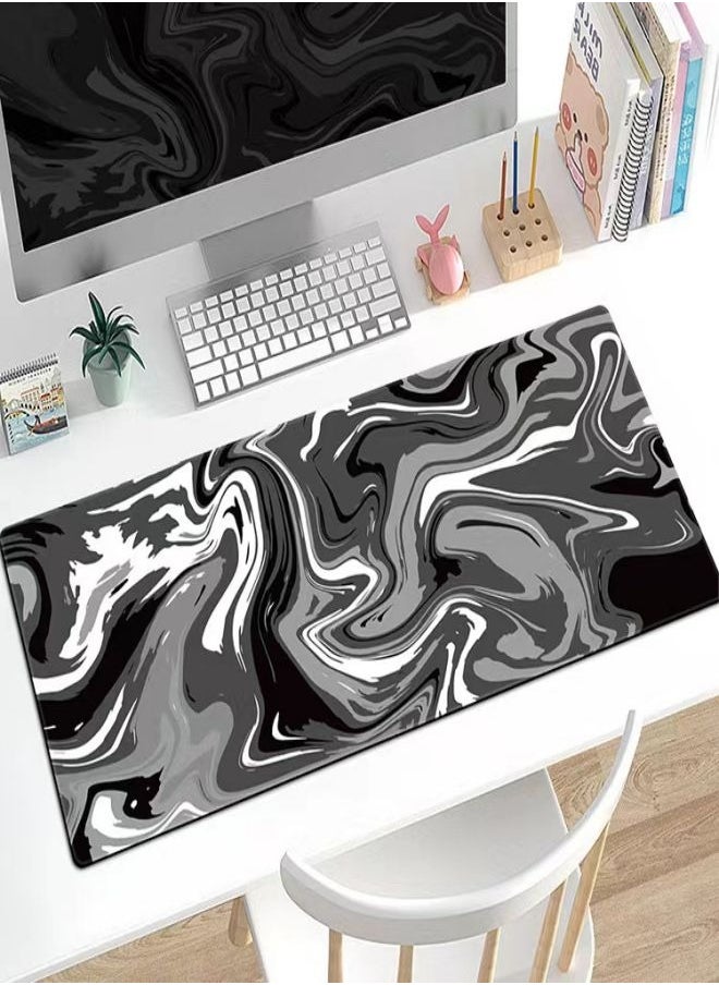 wafi - Large Mouse Pad Extended Gaming Mouse Pad Non-Slip Rubber Base Mouse pad Office Desk Mat Desk Pad Smooth Cloth Surface Keyboard Mouse Pads for Computers (800 * 300 * 3mm）Black - Image 1