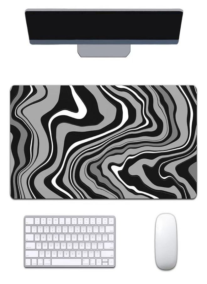 wafi - Large Mouse Pad Extended Gaming Mouse Pad Non-Slip Rubber Base Mouse pad Office Desk Mat Desk Pad Smooth Cloth Surface Keyboard Mouse Pads for Computers (800 * 300 * 3mm）Black - Image 1