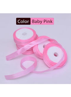 Embroiderymaterial EmbroideryMaterial Satin Pink Ribbon for Hair, Craft, Gift Wrapping, Sewing, Clothes, Embroidery (5 Rolls, Baby Pink Color)  - Image 3