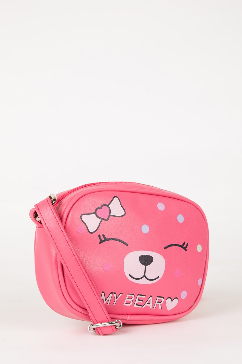 DeFacto Pink Girl Teddy Bear Patterned Shoulder Bag Casual