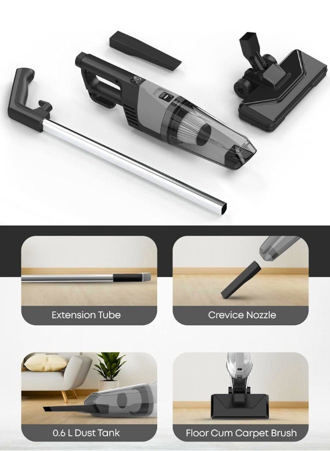 Chase Up 3-in-1 Handheld Corded Vacuum Cleaner with 0.6L Capacity and 600 W, 7 M Cord length, HEPA filter, Ultra-Quiet, Effortless & Efficient Cleaning, K-22A102B (Black) - Image 3