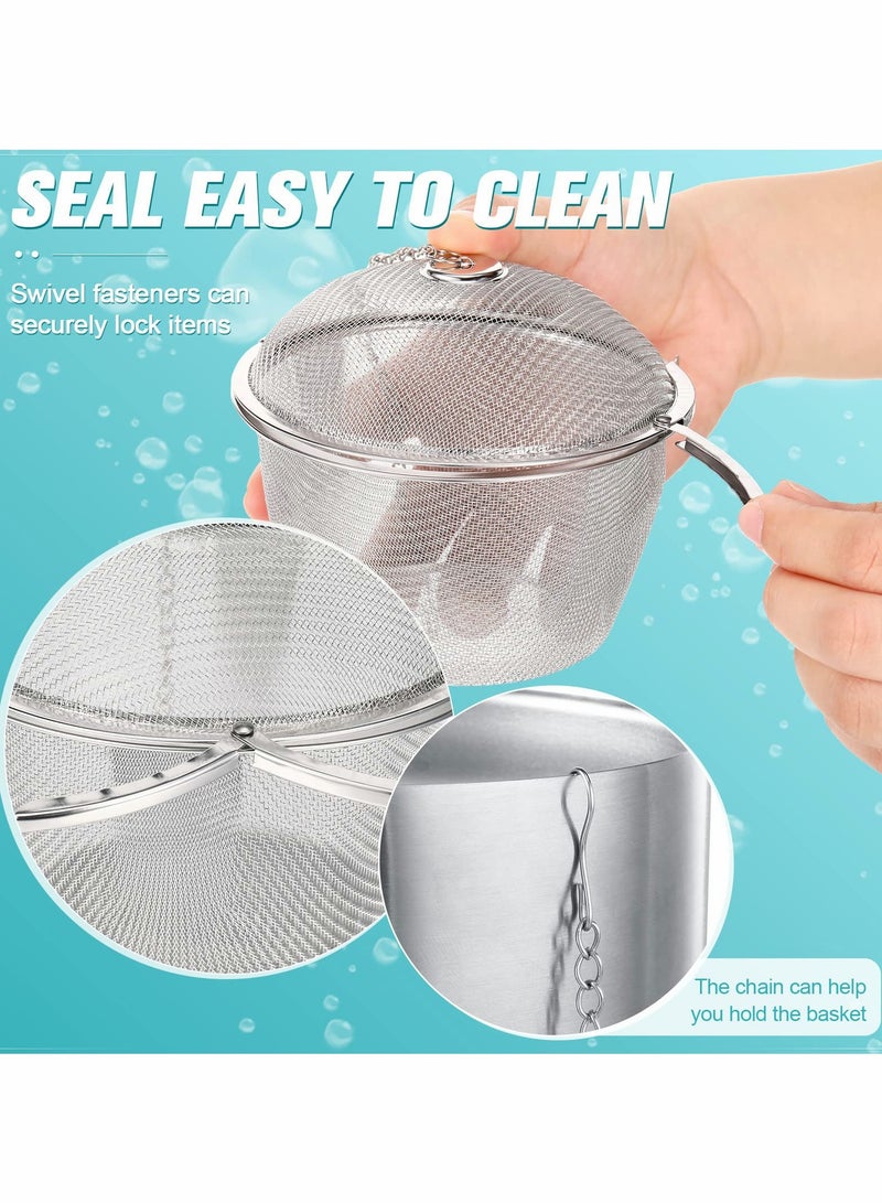 Excefore سلال منظف بالموجات فوق الصوتية مصفاة كروية من الفولاذ المقاوم للصدأ مصفاة مرشحات موزع فترات (3 قطع 4.3 إنش) - Image 2