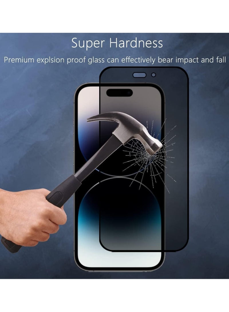 زجاج مقوى غير لامع للخصوصية متوافق مع iPhone 14 Pro Max مضاد للوهج ومضاد للتجسس، بدلة فيلم لهاتف iPhone 14 Pro Max 6.7 بوصة تغطية كاملة مضادة للوهج وصلابة 9H شفافة شفاف - Image 3