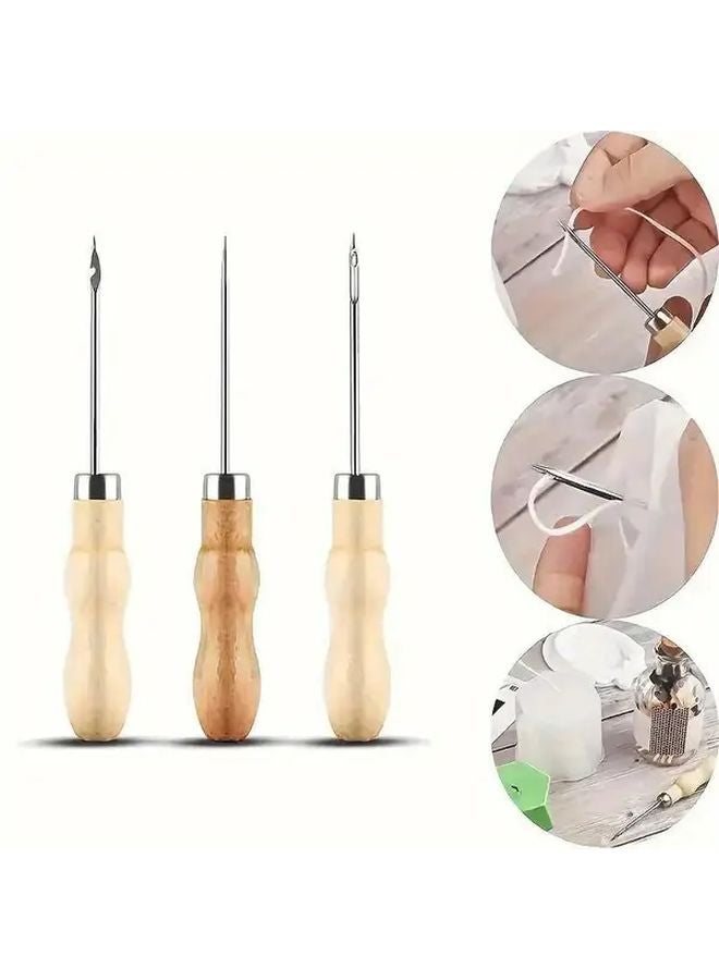 3pcs Stainless Steel Candle Making Tools With Wooden Handle For DIY Crafting - Image 4
