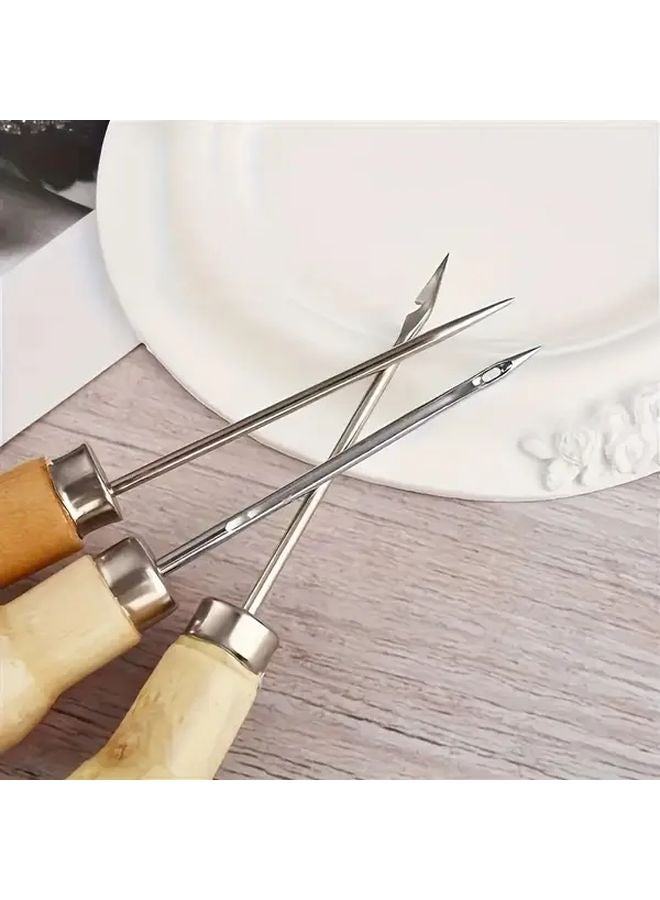 3pcs Stainless Steel Candle Making Tools With Wooden Handle For DIY Crafting - Image 3