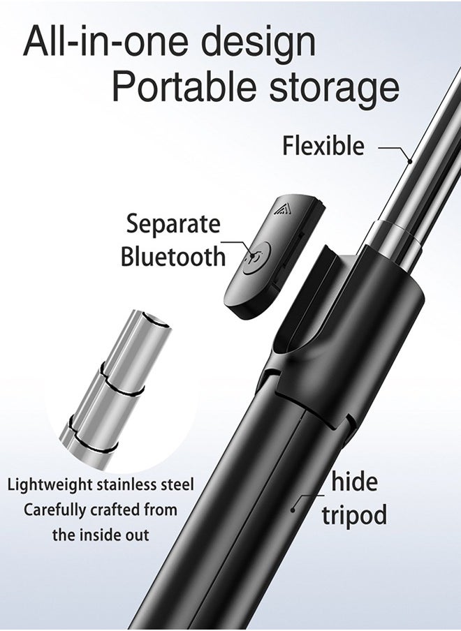 Generic - Portable Tripod,Selfie stick,Cell Phone Holder with Light and Remote Control - Image 1