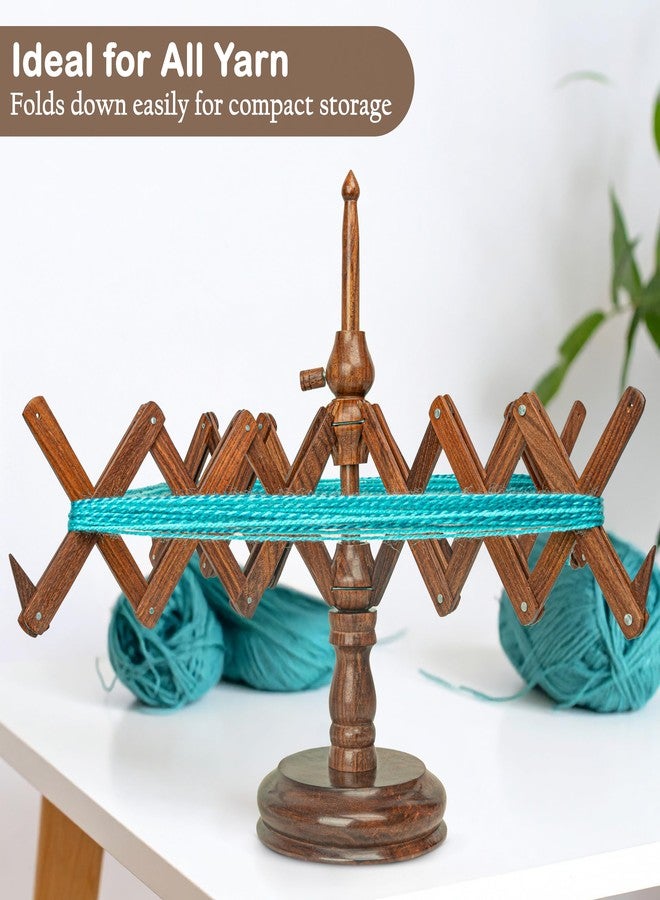OZYRA Wooden Yarn Winder for Crocheting - Premium Handcrafted Yarn Cake Winder, Yarn Spinner for Crocheting, Yarn Winder Large Capacity (Combo 2 (Winder + Swift + Bowl + 3 Crochet + 2 Sorter)) - Image 5