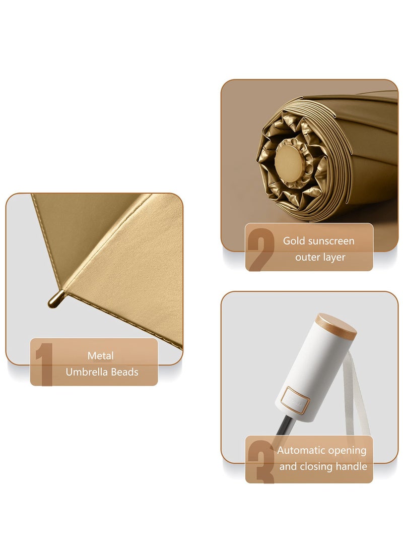 Folding Umbrellas Travel Automatic, Large Rain Folding Compact Windproof Umbrella Portable Fast Drying with One  on Auto Open and Close, Sun Rain Lightweight Portable, Backpack Necessary - Image 3