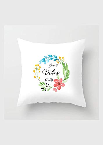 TAJNAN Good Vibe Only Printed Satin 12X12 Inch Cushion Cover - Image 5