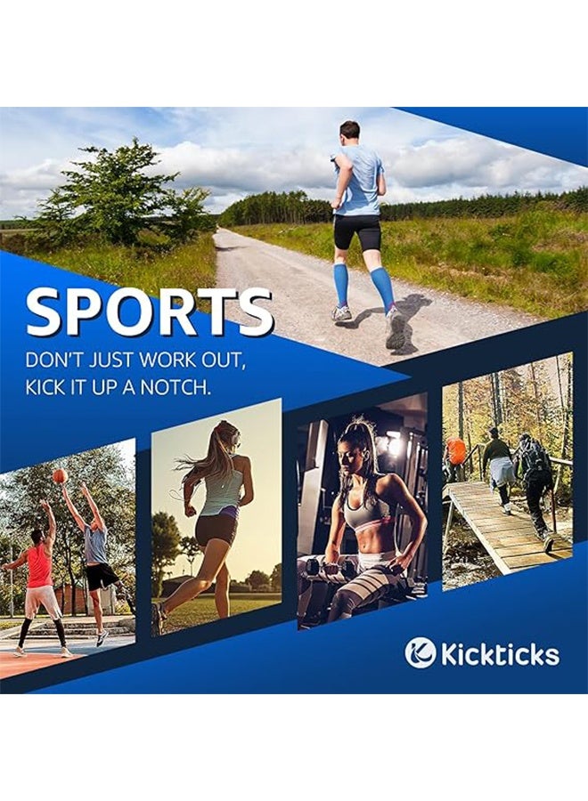 4 Pairs Compression Socks for Woman & Man Unisex 20-30mmHg Knee high Plus Size Wide Calves for Flying Running - Image 2