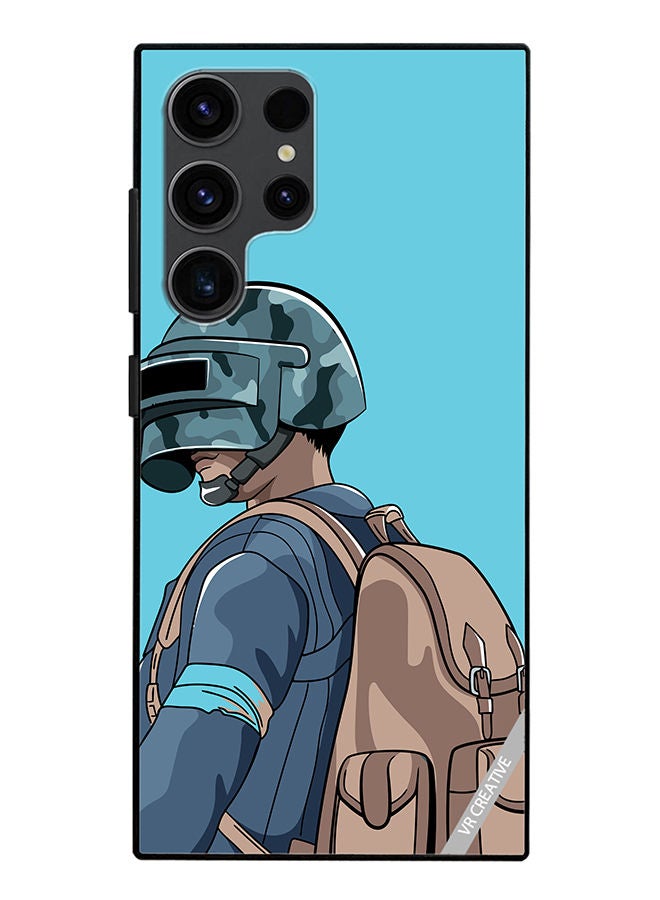 VR CREATIVE Protective Case Cover For Samsung Galaxy S23 Ultra 5G Helmet And In Military Uniform Design Multicolour - Image 1
