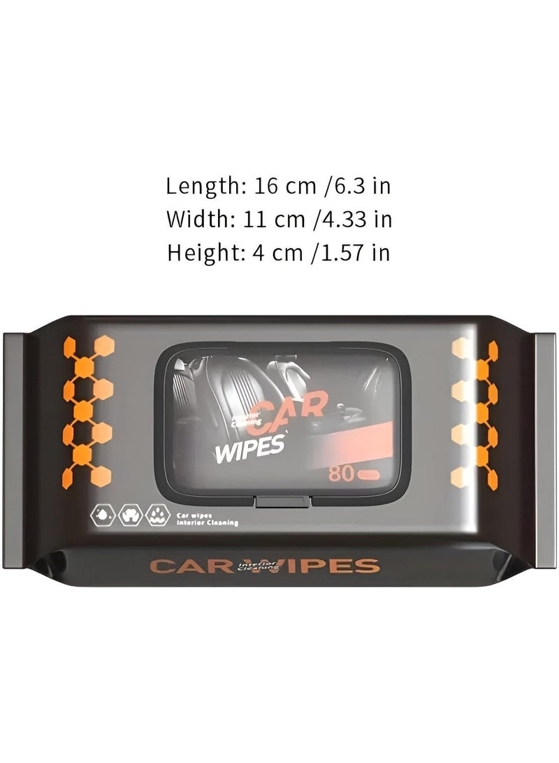 80-Pack Car Cleaning Wet Wipes | Wet Paper Wipes for Car Washing | Car Cleaning Accessories Complete Set for Interior and Exterior | Paper Wipes for Engine, Bike, Car, and Auto Care - 165 - Image 2