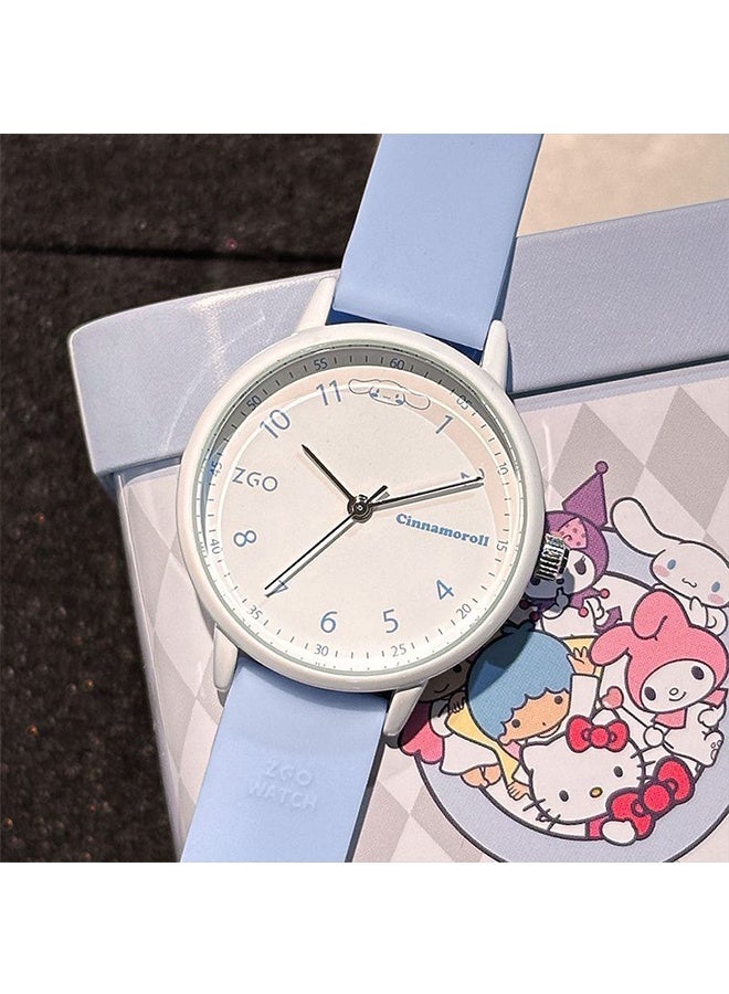 زجو Sanrio Cinnamoroll كوارتز ساعة مع صندوق الحديد التعبئة والتغليف للأطفال والنساء ساعة - Image 3