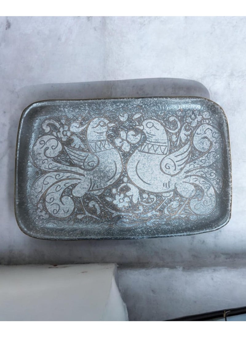 Generic - Unique Artwork - Hand-carved pottery tray for decoration and serving, oven and microwave safe (22x35 cm) - Image 1