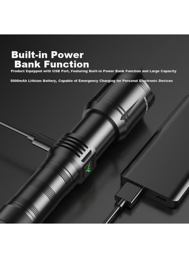 Skyfire High-power Flashlight Ultra-long Battery Life Home Outdoor Survival Laser Super Bright Led Rechargeable Military Camping Outdoor Use