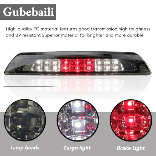 Gubebaili Smoke Lens LED Back Cab Third 3rd Brake Light Fit for Toyota Tundra 2007-2018, Waterproof High Mount Stop Light Rear Cargo Lamp - Image 3