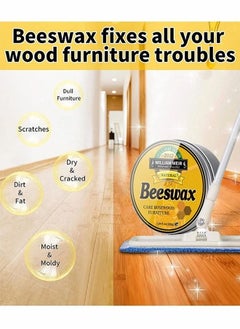 WILLIAM WEIR Natural Beeswax- Furniture Polish Wood Seasoning Beeswax for Wood Polish and Conditioner Multipurpose Waterproof and Repair Wood Wax Wood Cleaner and Polish Furniture Wax 200g  - Image 5