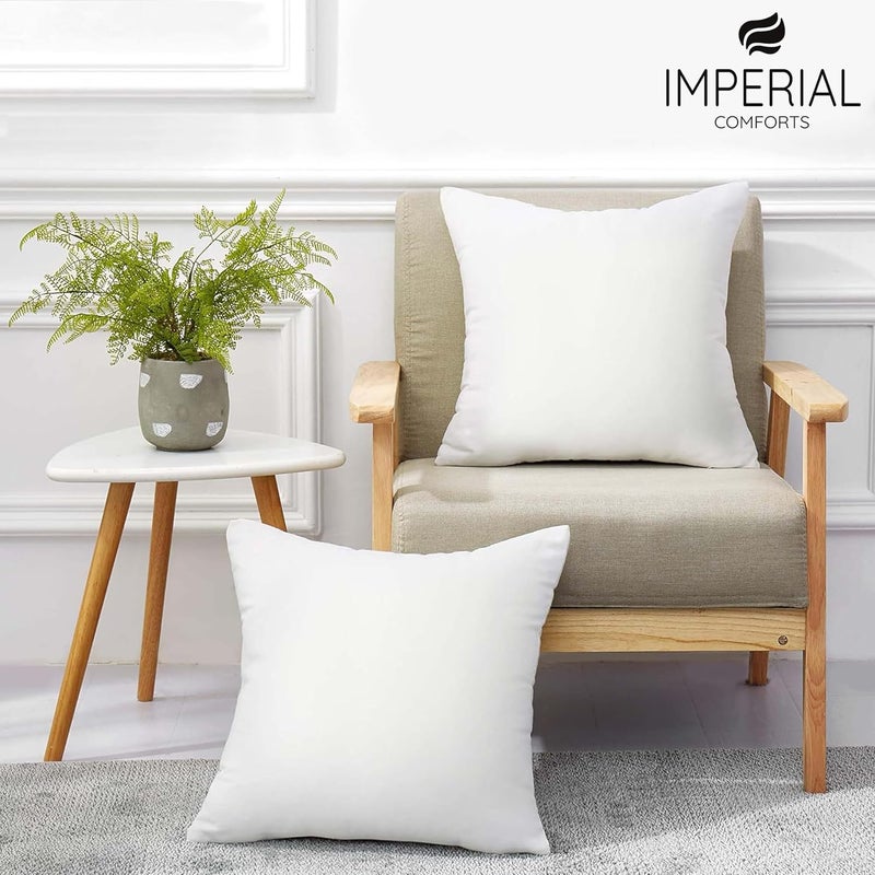 Imperial Comforts® Sofa and Bed Pillow Inserts (4-Pack, White) - 18 x 18 Inches Indoor Cushion Inserts - Decorative and Comfortable Throw Pillow (Set 4-45x45 cm) - Image 5