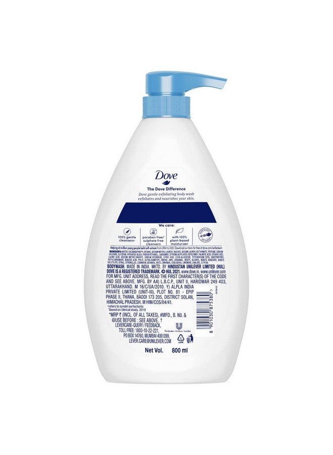 Dove Gentle Exfoliating Nourishing Body Wash, Mild Cleanser Moisturizes Skin, Balances Ph, For All Skin Type, 800 Ml (Packaging May Vary) - Image 2