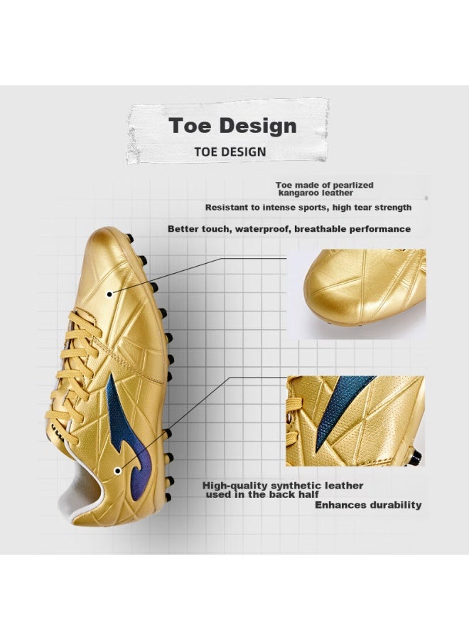 Joma Kangaroo Leather Men's Mg Short Studs Anti-slip Wear-resistant Professional Football Training Shoes Spanish Original Silver 42