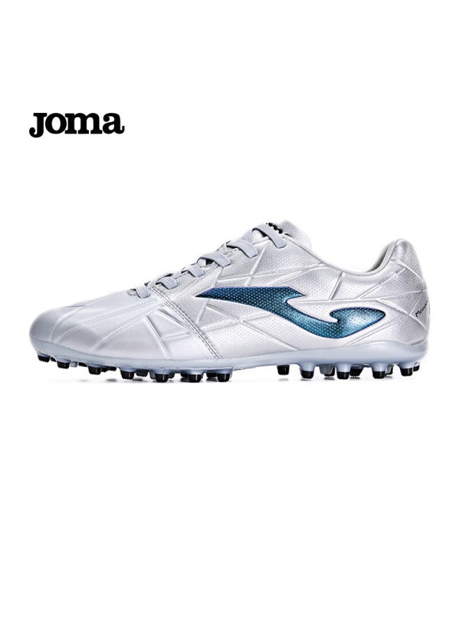 Joma Kangaroo Leather Men's Mg Short Studs Anti-slip Wear-resistant Professional Football Training Shoes Spanish Original Silver 42