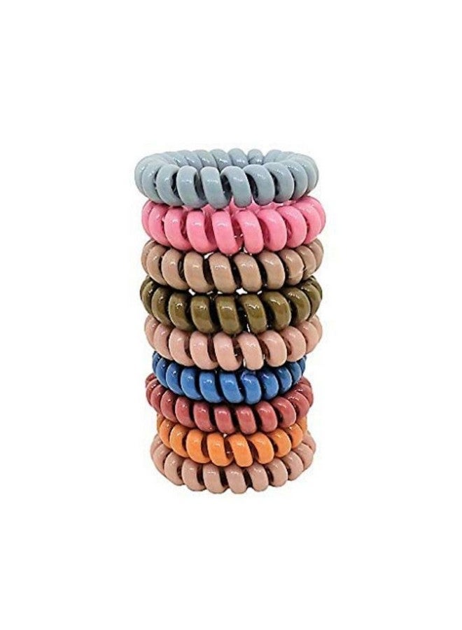 DN Creation Spiral Shape Ponytail Holder for Women, Hair Ties Gum Rubber Band Hair Rope Telephone Wire Hair Accessories - Set of 6 - Image 2