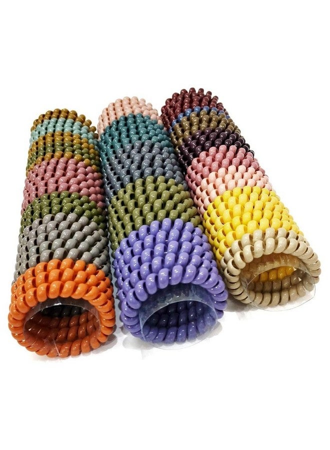 DN Creation Spiral Shape Ponytail Holder for Women, Hair Ties Gum Rubber Band Hair Rope Telephone Wire Hair Accessories - Set of 6 - Image 3