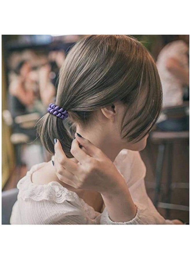 DN Creation Spiral Shape Ponytail Holder for Women, Hair Ties Gum Rubber Band Hair Rope Telephone Wire Hair Accessories - Set of 6 - Image 4